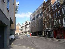 Bow Street, looking north towards the former Bow Street Magistrates' Court