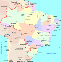 Map of the country Brazil