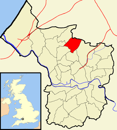 Map showing Horfield ward north of the centre of the city