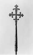 A cross staff with an elaborate geometric design for the cross