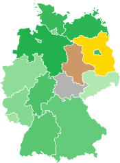 A coloured map of the states of Germany