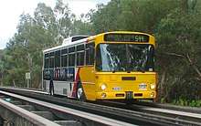 A bus on the busway
