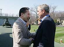 Bushes greet South Korean President Lee Myung-bak in 2008