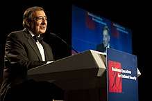 Leon Panetta delivers a speech on cyber attacks