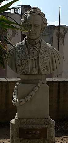 A bust of Félix Varela on the grounds of the University of Havana campus.