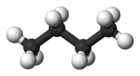 Ball-and-stick model of the butane molecule