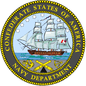 Seal of the Confederate States Department of the Navy, which the Confederate Navy formed a part of alongside the Confederate States Marine Corps.
