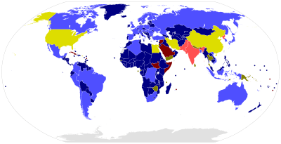 Map of states' adoption of the CTBT