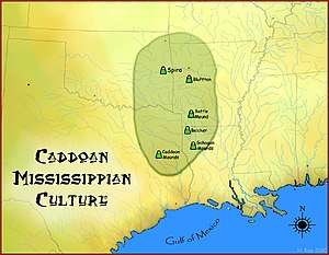 A map of where the Caddo live