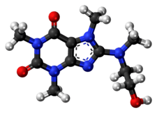 Ball-and-stick model of the cafaminol molecule
