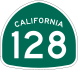 State Route 128 marker