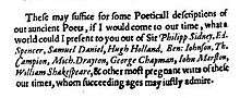 Extract from a book praising several poets including Shakespeare