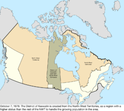 Map of the change to Canada on October 7, 1876