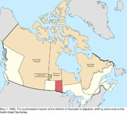 Map of the change to Canada on May 7, 1886