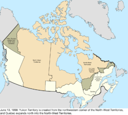 Map of the change to Canada on June 13, 1898