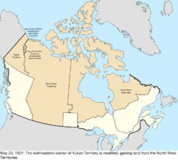 Map of the change to Canada on May 23, 1901