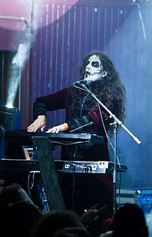 Image of Ardek performing with Carach Angren at Wave-Gotik-Treffen 2016 in Leipzig, Germany.