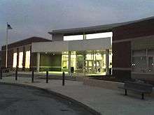 Photograph of the exterior of Carnahan High School