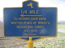 Carr farm, Brant's meeting place from 1770-1778, Columbus, NY