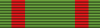 A ribbon 1/8 green, 1/8 red, 4/8 green, 1/8 red and 1/8 green.