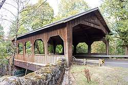 Wooden covered bridge