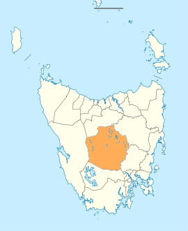 Map showing Central Highlands LGA in Tasmania