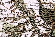 Representation of Chambourg-sur-Indre on the Cassini map