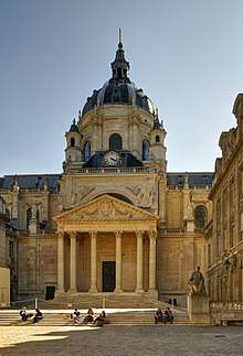 "The Sorbonne Chapel facing the Cour d'honneur."