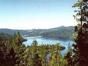 Cherry Lake and the surrounding forest.