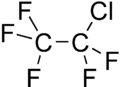 Full displayed formula of chloropentafluoroethane