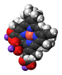 Space-filling model of the chlorophyllin molecule, sodium salt