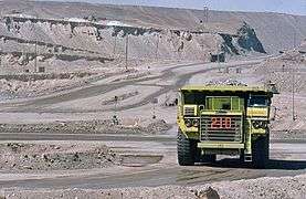 Truck on road of open-pit mine