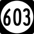 State Route 603 marker
