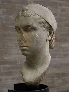 Another bust of Cleopatra, with the nose damaged