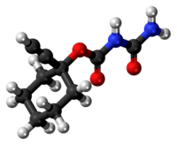 Ball-and-stick model of the clocental molecule