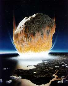 An artist's depiction of the asteroid impact 65 million years.