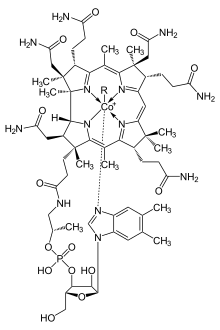 chemical diagram of cobalamin molecule