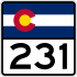 State Highway 231 marker