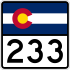 State Highway 233 marker