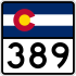 State Highway 389 marker