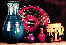 Colorful earthenware by Karl Martz ca. 1938