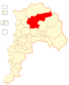 Map of Cabildo commune in the Valparaíso Region