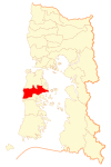 Map of the Dalcahue commune in the Los Lagos Region