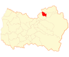 Location of the Graneros commune in O'Higgins Region