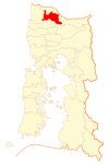 Location of Osorno commune within Los Lagos Region
