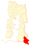 Location of Palena commune in Los Lagos Region