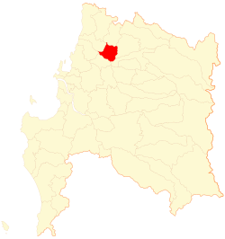 Map of Portezuelo commune in the Ñuble Region