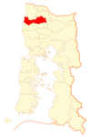 Location of Río Negro commune in Los Lagos Region