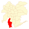Map of San Bernardo commune within Greater Santiago