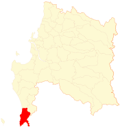 Map of the Tirúa commune in the Biobío Region